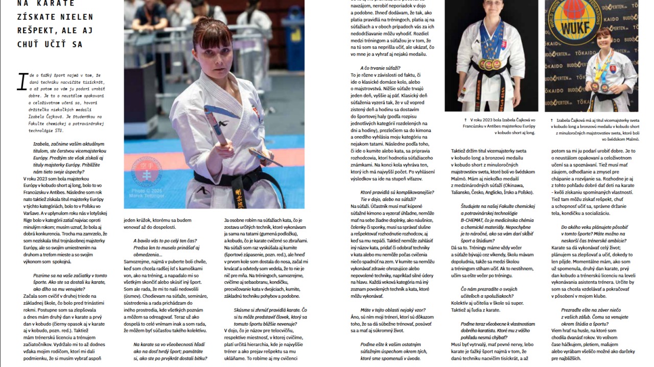 Izabela Čajková a článok o nej v Univerzitnom časopise Spektrum STU